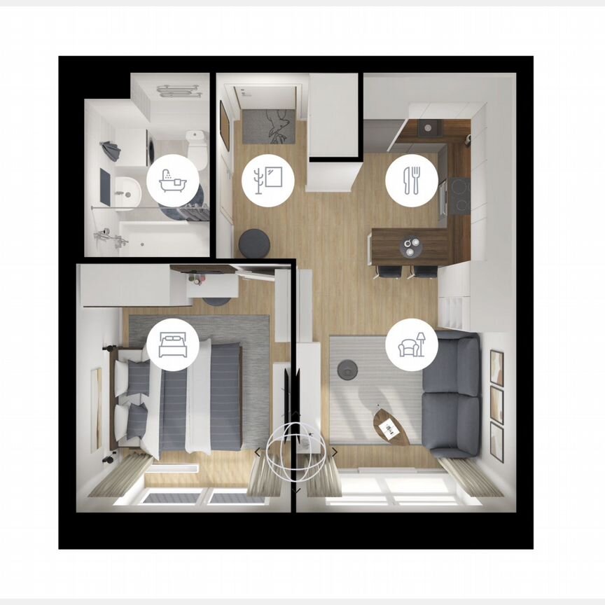 1-к. квартира, 34,3 м², 5/12 эт.