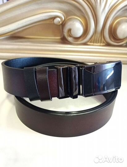 Ремень мужской двухсторонний синий/черн и коричн/ч