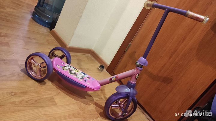Самокат детский техколесный для девочек