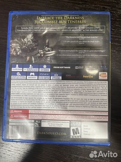 Игры для ps4 Dark souls 3 the fire fades edition