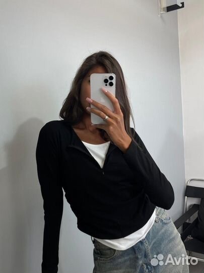 Женский лонгслив двойной