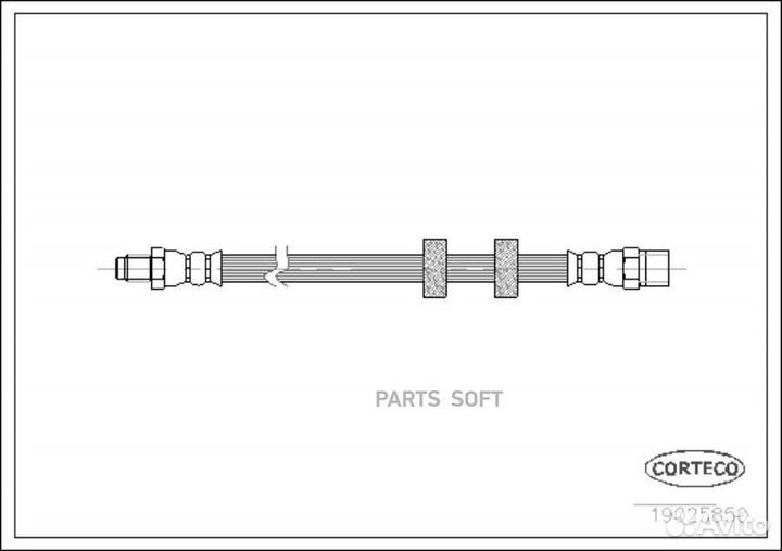 Corteco 19025850 Тормозной шланг передний (335mm)