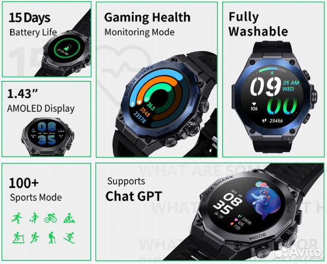 Фитнес-часы xiaomi Black Shark S1 Pro