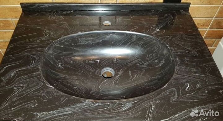 Столешница для ванной из искуственного камня