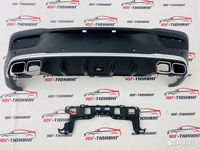 Диффузор с насадками 63 amg chrome Mercedes