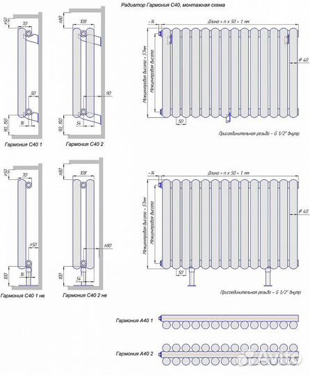Стальной трубчатый радиатор отопления кзто Гармони