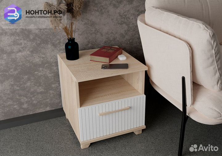 Тумба прикроватная с ящиком Копенгаген дуб сонома