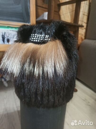 Шапка вязаная норка