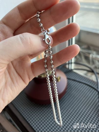 Цепочка перлина серебро 925 шарики