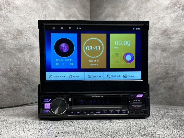 Автомагнитола с выдвижным экраном android carplay