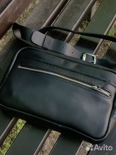 Кожаная сумка через плече ручная работа