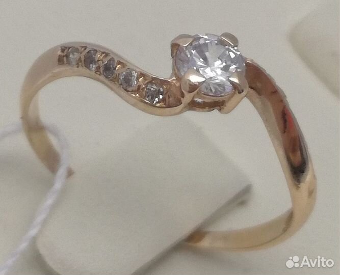 Кольцо / размер 17,5 / 1,33г / Золото585 / фианиты круглые