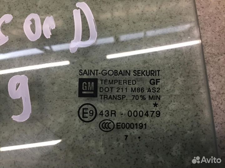 Стекло двери задней правой Opel Corsa D 2006-2015