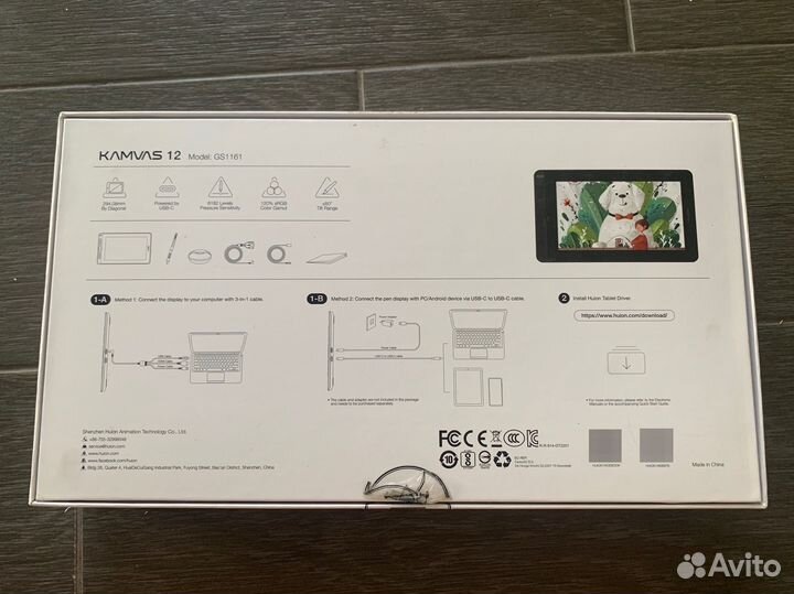 Графический планшет huion kamvas 12 gs1161