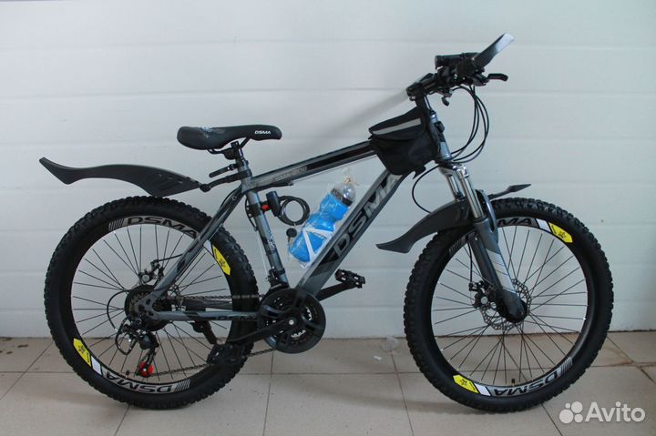 Скоростной велосипед Серо-черный новый