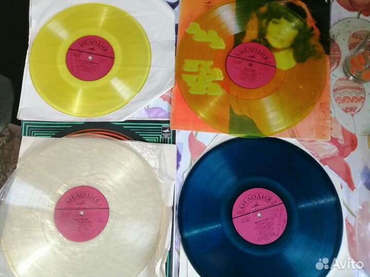 Виниловые пластинки цветные, цветной винил СССР