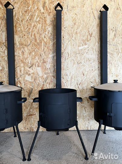 Печь для казана с дымоходом