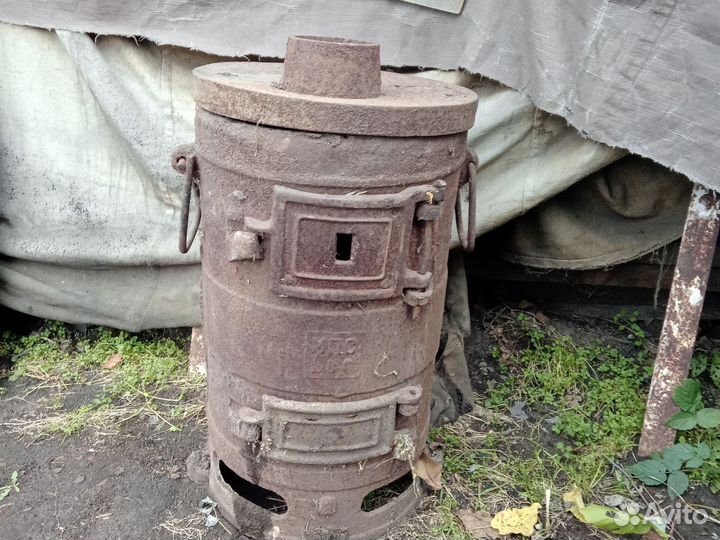 Печь буржуйка чугунная армейская