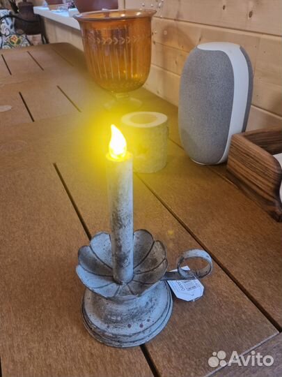 Подсвечник состаренный светодиодный