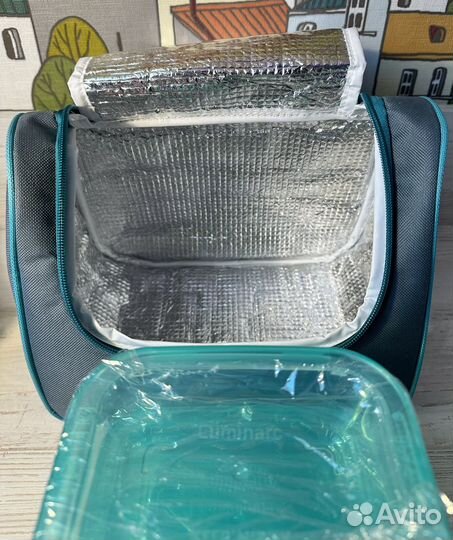 Набор стеклянных контейнеров в термосумке