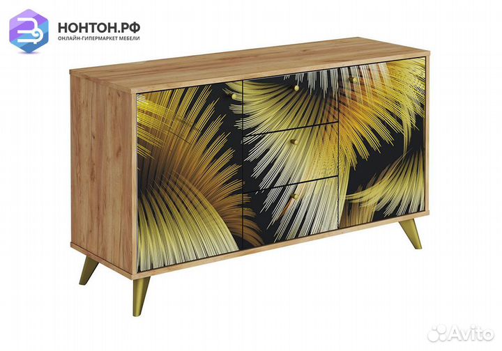 Комод Фьюжн с дверцами golden forest / дуб крафт з