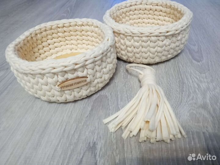 Корзинки из трикотажной пряжи для хранения