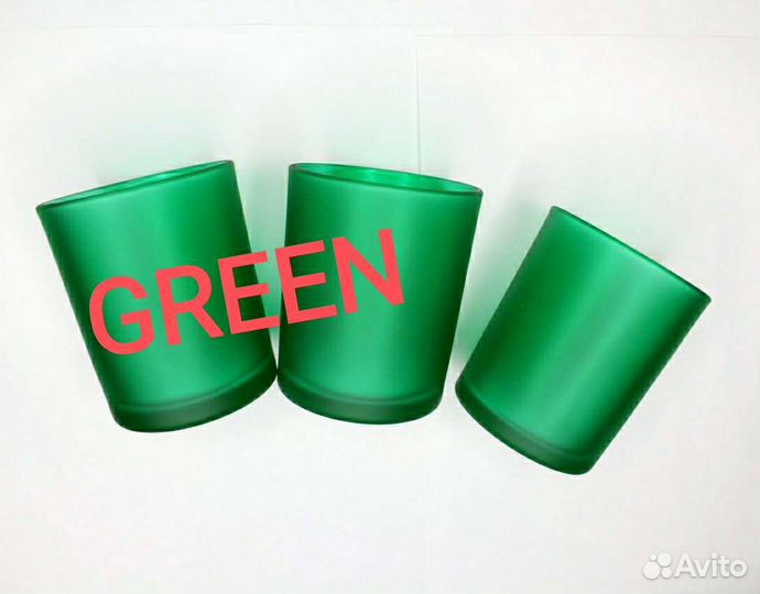 Стакан для свечей 200мл зеленый