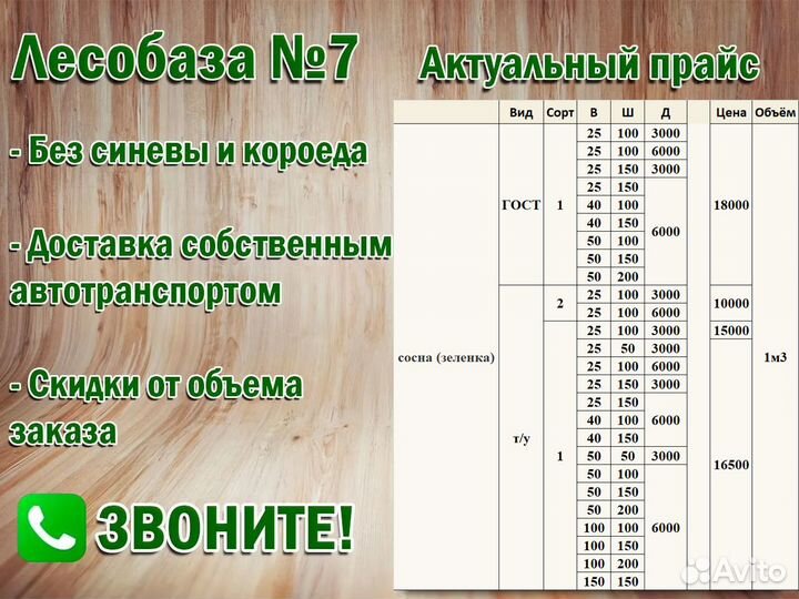 Брус обрезной, т/у, сорт 1