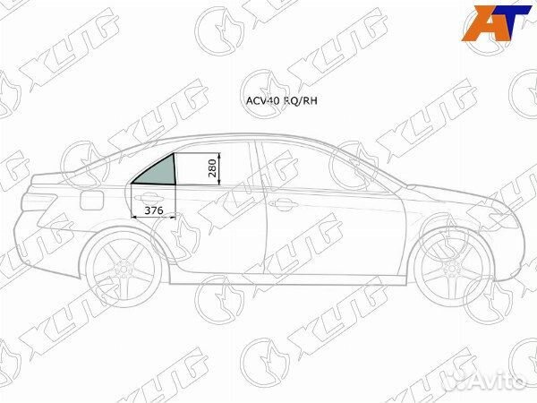 Стекло форточки toyota camry europe/russia 40