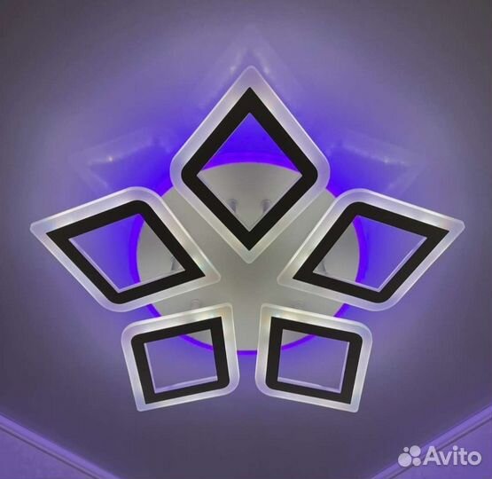 Люстра потолочная светодиодная RGB, 90вт