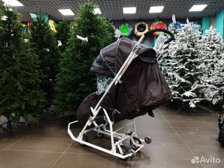 Санки коляска Наши детки 3-1 темный