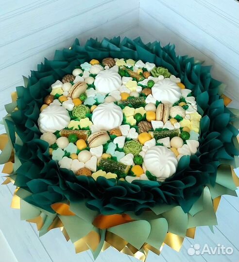 Съедобный сладкий букет из зефира, мармелада