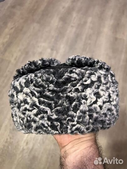 Ушанки Каракуль с Кожей