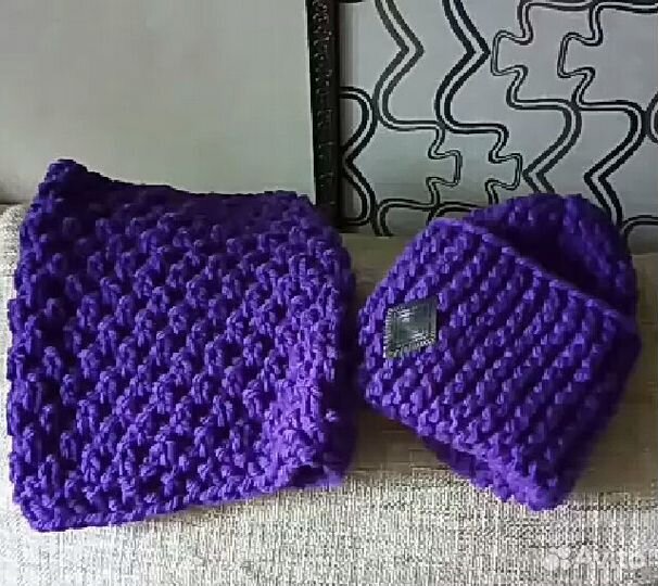 Вязаный гарнитур зима