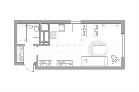 Квартира-студия, 28,3 м², 12/24 эт.