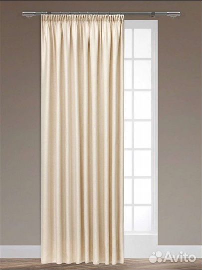 Светлая бежевая штора (новая)