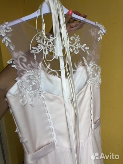 Свадебное платье,нарядное, выпускной, белое, кремо