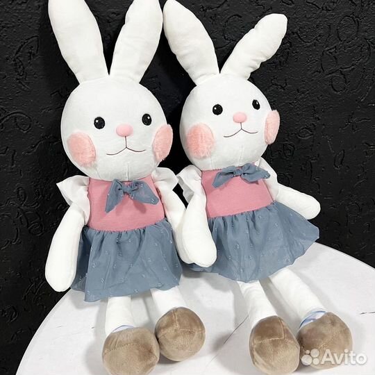 Мягкие игрушки, зайчик, мишка