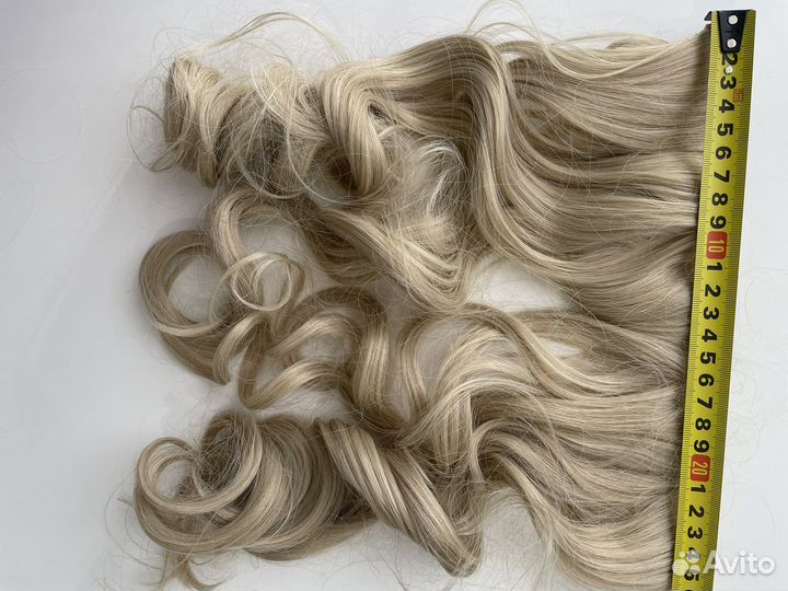 Волосы на заколках, локоны блонд новые