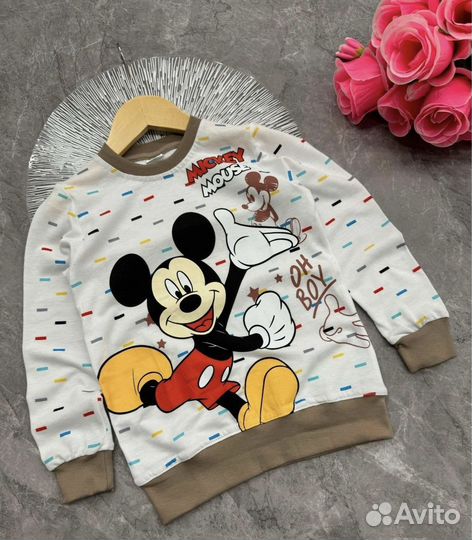 Кофта лонгслив детская хлопок disney