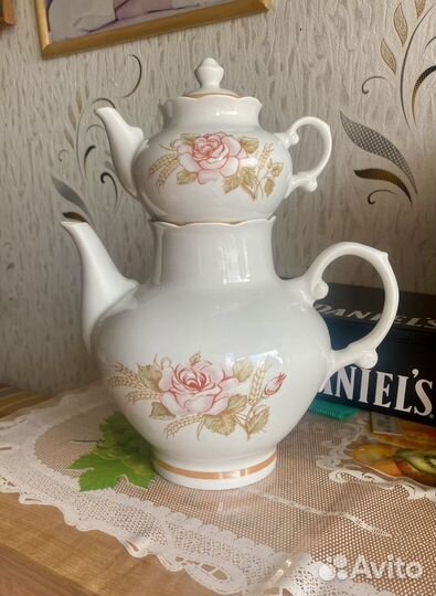 Чайник чайная роза фарфор Добруш СССР 1978 г