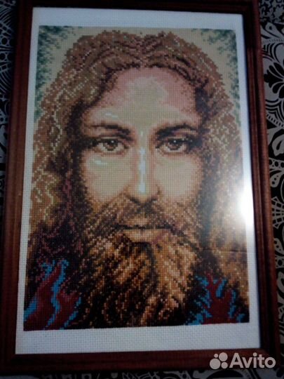 Картина Иисус.Вышивка крестиком