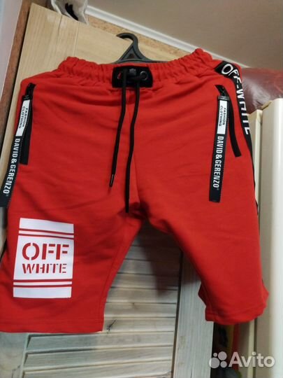 Шорты красные Off-White, размер S. Новые. турция