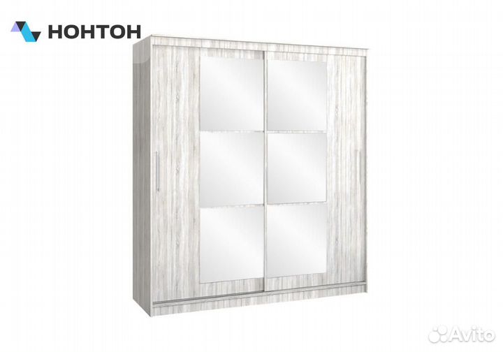 Шкаф-купе Элегант-3 сандал светлый