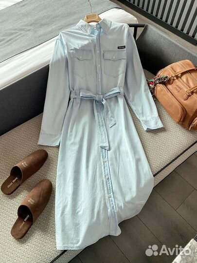 Платье рубашка miu miu premium