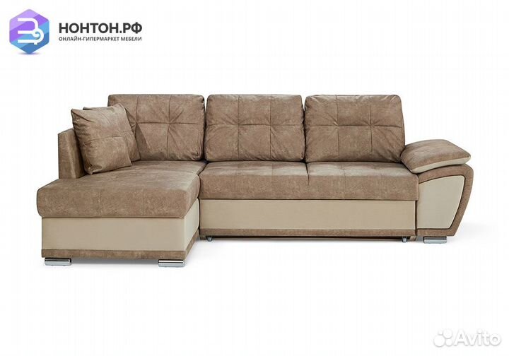 Диван угловой дельфин Риттэр бежевый