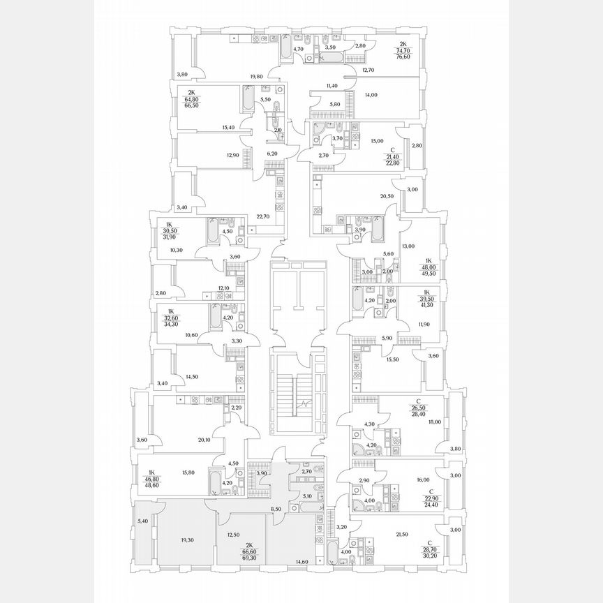 2-к. квартира, 61,9 м², 13/13 эт.