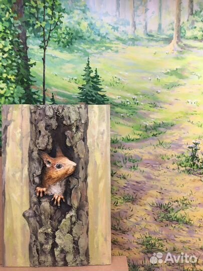 Картина барельеф ручная работа