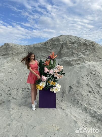 Большие ростовые цветы из фоамирана декор