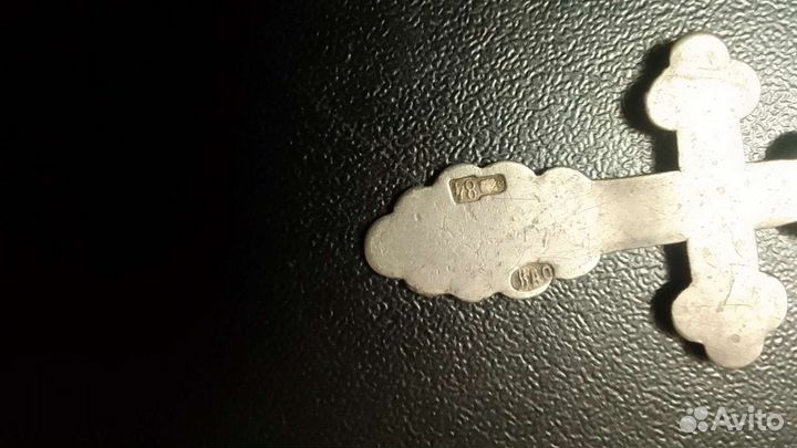 Старинный крест серебро 84